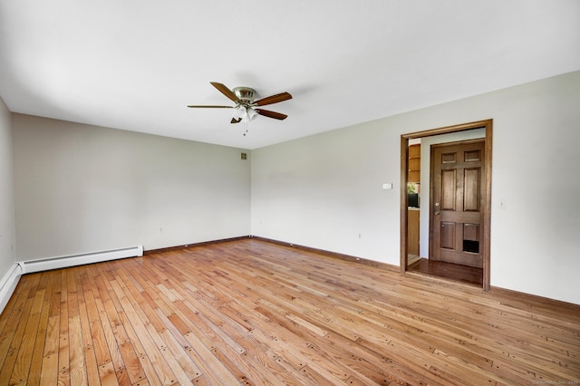 6 Victoria Dr, Colchester, CT 06415 - unfurnished room with ceiling fan, baseboard heating, and light wood-type flooring
