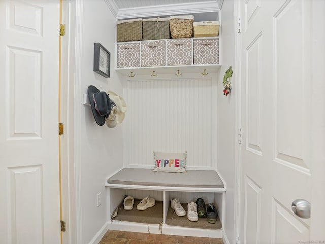 22 Rocky Ridge Dr, Trumbull, CT 06611 - mudroom featuring crown molding