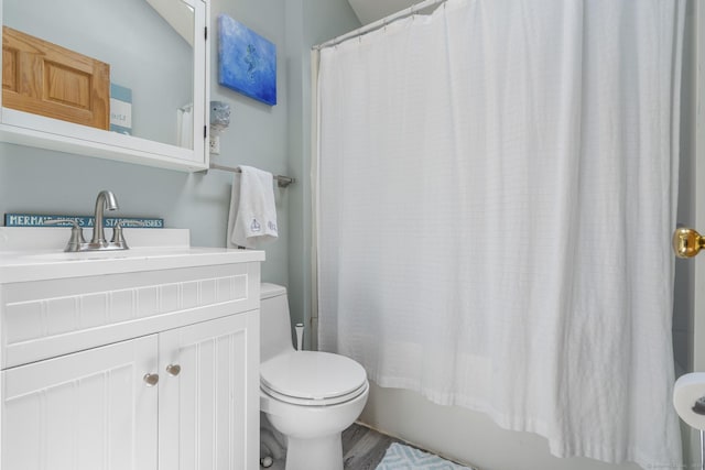 35 Lawrence Ave, Milford, CT 06460 - bathroom with vanity, shower / tub combo, and wood finished floors