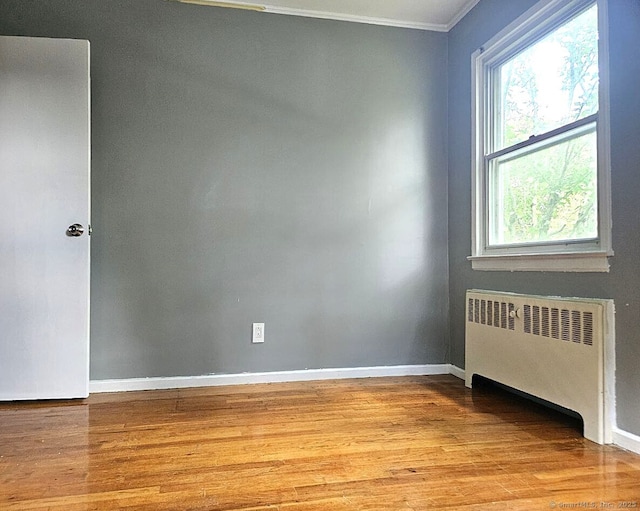 108 French St, Bristol, CT 06010 - unfurnished room with radiator, crown molding, and light wood-type flooring