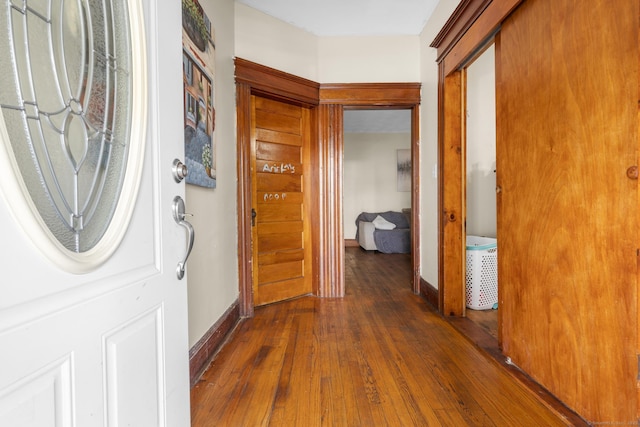 269 Olivia St, Derby, CT 06418 - foyer featuring wood-type flooring and baseboards