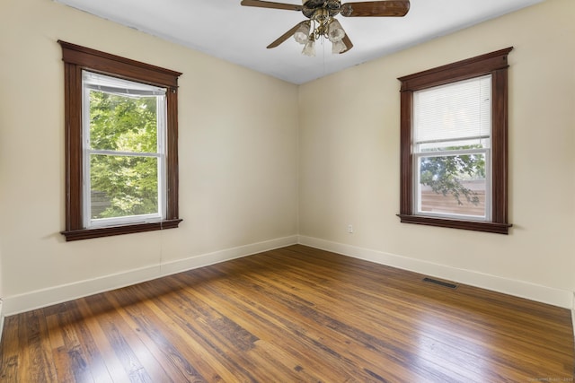 269 Olivia St, Derby, CT 06418 - spare room featuring dark wood-type flooring and a ceiling fan