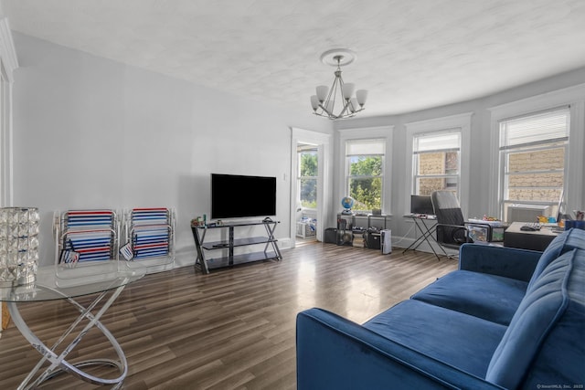 269 Olivia St, Derby, CT 06418 - living room featuring a chandelier and wood finished floors