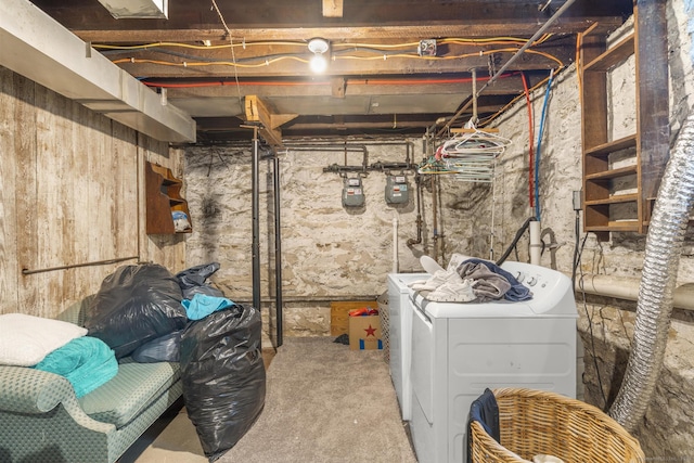 269 Olivia St, Derby, CT 06418 - unfinished basement featuring independent washer and dryer and gas meter