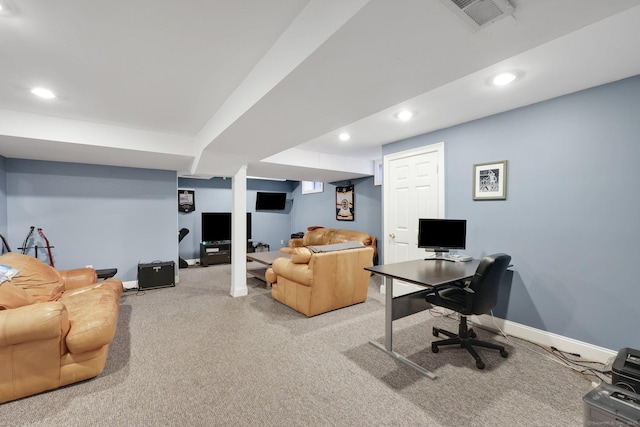 668 Kings Hwy W Unit 668, Fairfield, CT 06890 - home office featuring carpet floors and recessed lighting