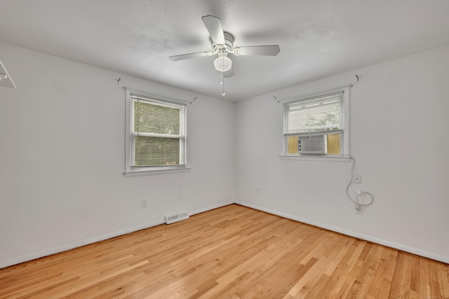 43 Kanter Dr, Vernon, CT 06066 - empty room featuring wood finished floors, ceiling fan, and cooling unit