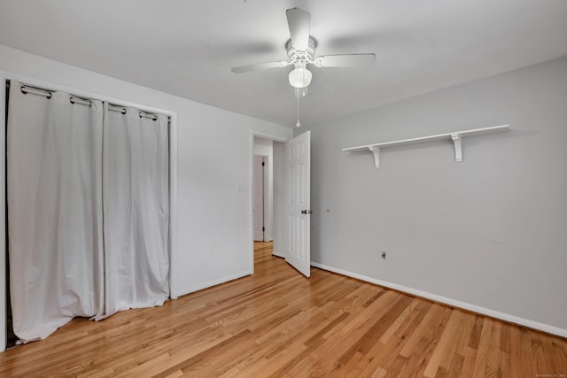 43 Kanter Dr, Vernon, CT 06066 - unfurnished bedroom with light wood-style flooring and a ceiling fan