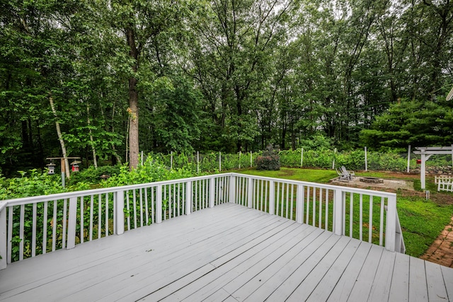 43 Kanter Dr, Vernon, CT 06066 - wooden terrace with an outdoor fire pit