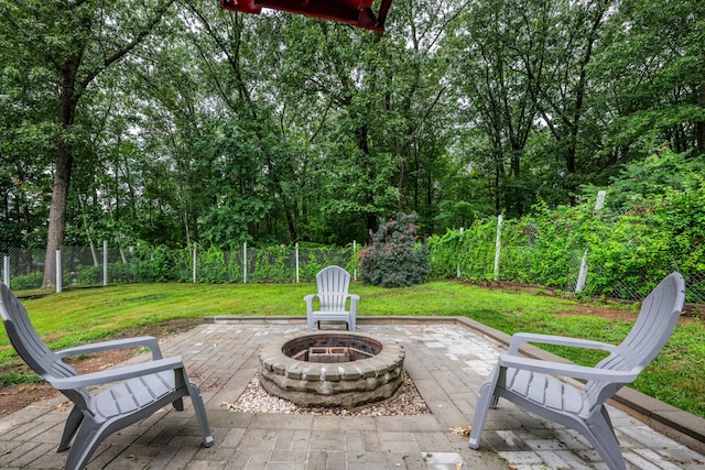 43 Kanter Dr, Vernon, CT 06066 - view of patio with a fire pit