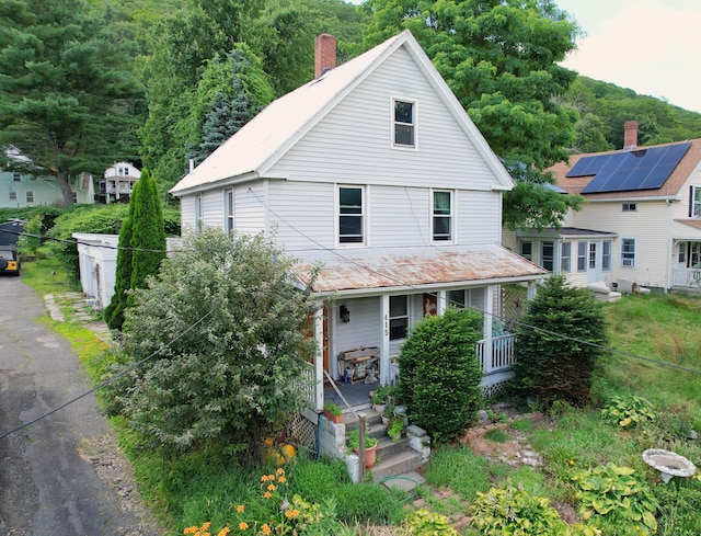415 N Main St, Winchester, CT 06098 - view of front of property featuring covered porch and a chimney