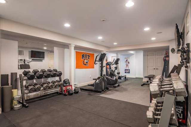4 Brighton Ln, Simsbury, CT 06070 - exercise area with recessed lighting and baseboards