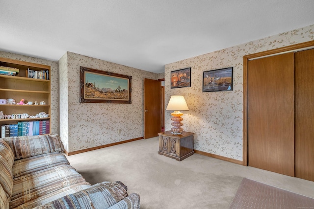 21 Briarcliffe Trl, Old Saybrook, CT 06475 - living room with wallpapered walls and carpet floors