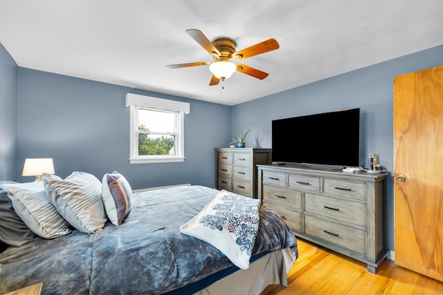 141 Orchard St, Meriden, CT 06450 - bedroom featuring light wood-style floors and ceiling fan