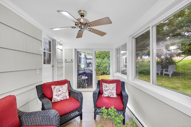 141 Orchard St, Meriden, CT 06450 - sunroom with a ceiling fan