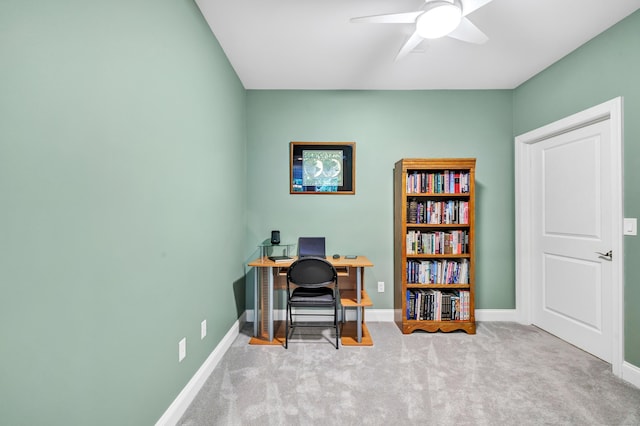 605 Brookside Ct Unit 605, Newtown, CT 06470 - carpeted home office featuring ceiling fan and baseboards