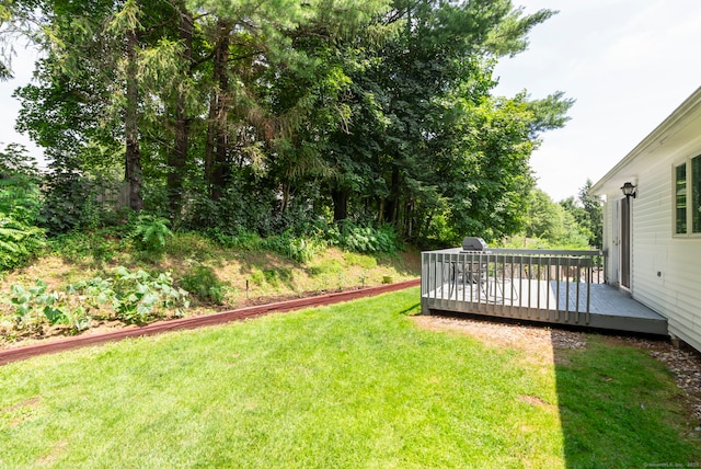 120 Plank Hill Rd, Simsbury, CT 06070 - view of grassy yard with a wooden deck
