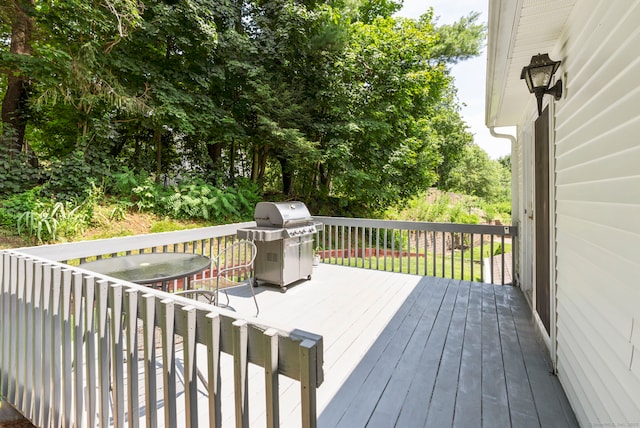 120 Plank Hill Rd, Simsbury, CT 06070 - wooden deck with grilling area and outdoor dining area
