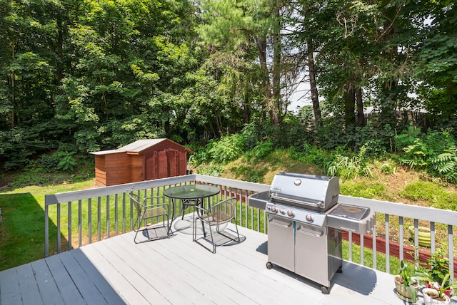 120 Plank Hill Rd, Simsbury, CT 06070 - deck featuring grilling area, a storage shed, and a lawn
