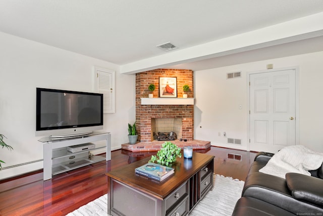 120 Plank Hill Rd, Simsbury, CT 06070 - living room with light wood-style flooring and a brick fireplace