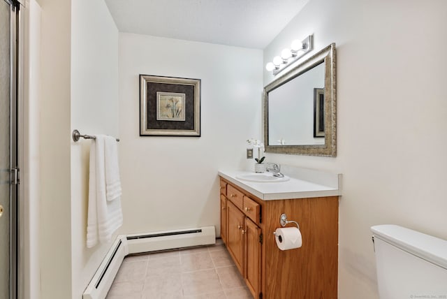 120 Plank Hill Rd, Simsbury, CT 06070 - full bathroom featuring vanity, tile patterned flooring, and a baseboard radiator