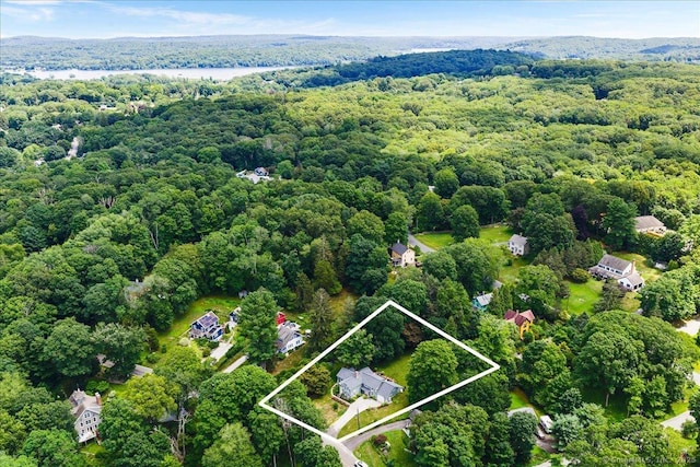 25 Spring St, Chester, CT 06412 - aerial view of property's location with a forest and property parcel outlined