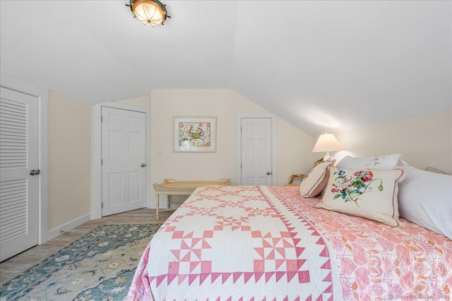 25 Spring St, Chester, CT 06412 - bedroom featuring wood finished floors and vaulted ceiling