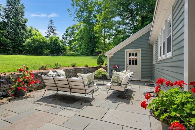 25 Spring St, Chester, CT 06412 - view of patio / terrace featuring outdoor lounge area
