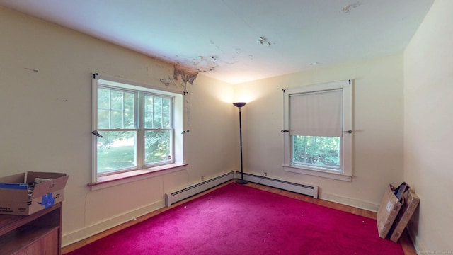 183 Schroback Rd, Plymouth, CT 06782 - spare room with a baseboard heating unit and wood finished floors