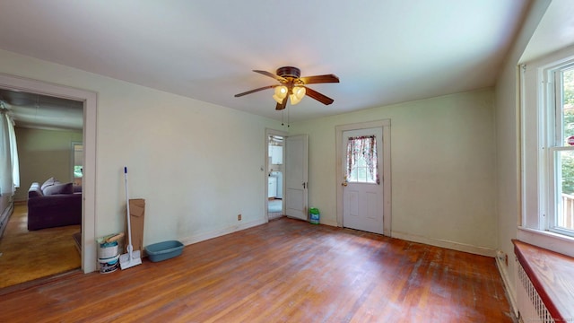 183 Schroback Rd, Plymouth, CT 06782 - spare room with wood finished floors, plenty of natural light, and ceiling fan