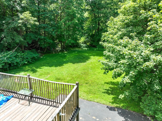 183 Schroback Rd, Plymouth, CT 06782 - view of grassy yard with a wooden deck