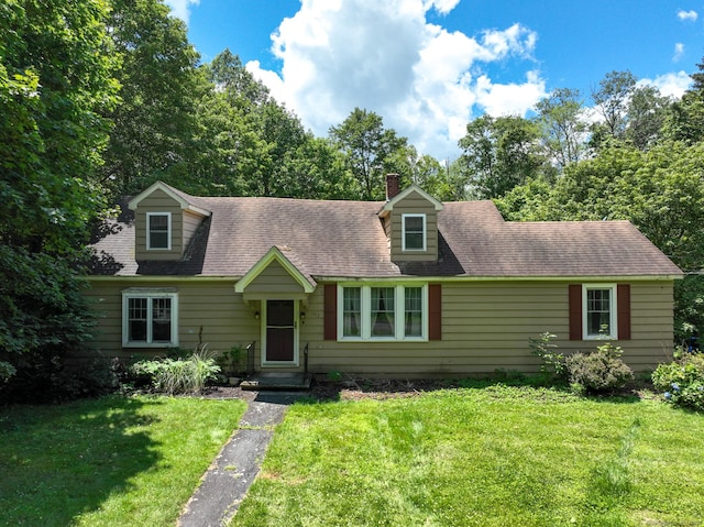 183 Schroback Rd, Plymouth, CT 06782 - cape cod-style house with a front yard and a chimney