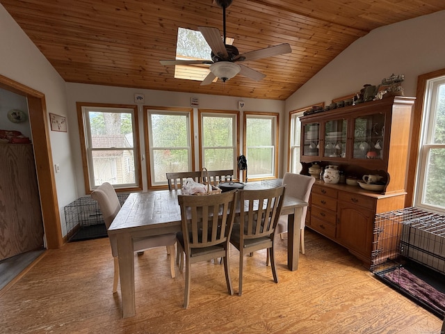 7 School St, Burlington, CT 06013 - dining room with vaulted ceiling, light wood-style flooring, ceiling fan, and wooden ceiling