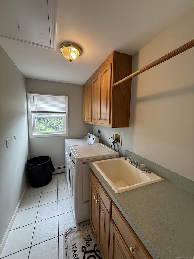 7 School St, Burlington, CT 06013 - laundry area with washing machine and dryer, cabinet space, and light tile patterned floors