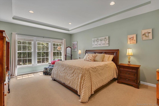 33 Wadsworth Ln Unit 33, Wallingford, CT 06492 - bedroom featuring light colored carpet, a tray ceiling, and recessed lighting