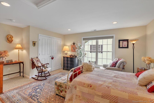 33 Wadsworth Ln Unit 33, Wallingford, CT 06492 - bedroom with carpet flooring, recessed lighting, and a closet