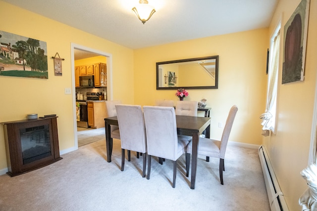 82 Pleasant St, Thomaston, CT 06787 - dining space with baseboard heating and light carpet