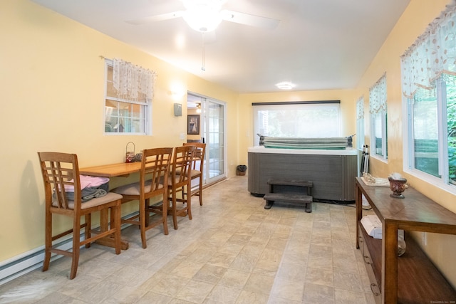 82 Pleasant St, Thomaston, CT 06787 - dining area featuring plenty of natural light and a ceiling fan
