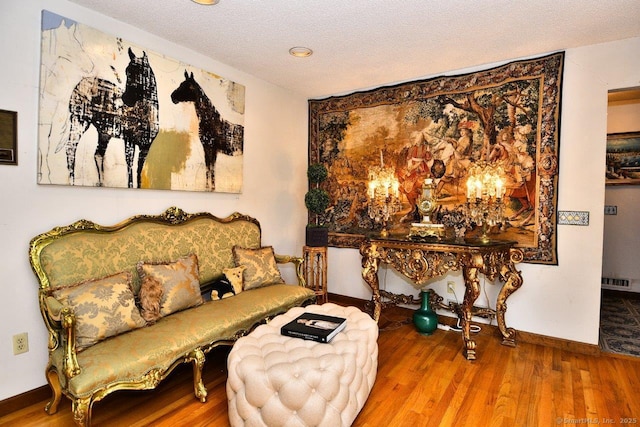 400 Williams Rd, Wallingford, CT 06492 - sitting room with wood finished floors, a textured ceiling, and recessed lighting