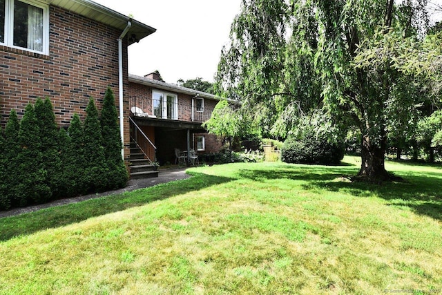 400 Williams Rd, Wallingford, CT 06492 - view of grassy yard featuring stairs and a wooden deck