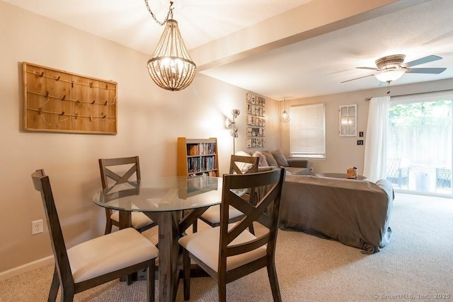 40 Orchard Brook Dr Unit 40, Wethersfield, CT 06109 - dining room with carpet flooring, a chandelier, and ceiling fan