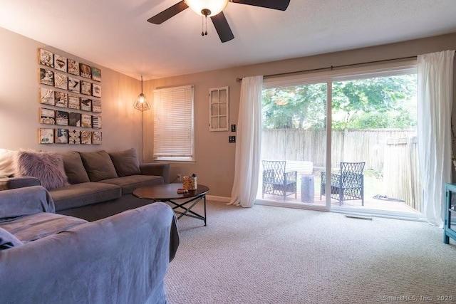 40 Orchard Brook Dr Unit 40, Wethersfield, CT 06109 - living room featuring ceiling fan and carpet flooring