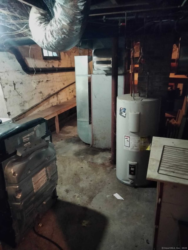 142 S Center St, Windsor Locks, CT 06096 - unfinished below grade area featuring electric water heater