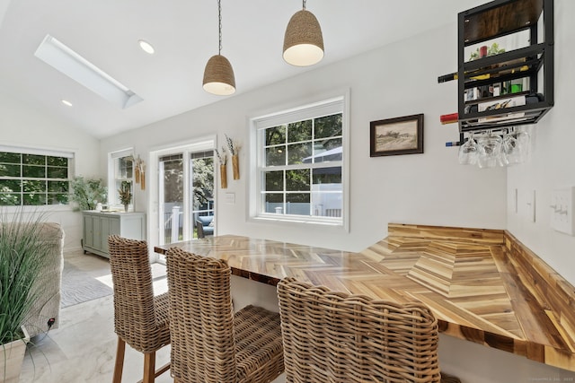 24 Wapping Wood Rd, Ellington, CT 06029 - unfurnished dining area with a skylight and vaulted ceiling