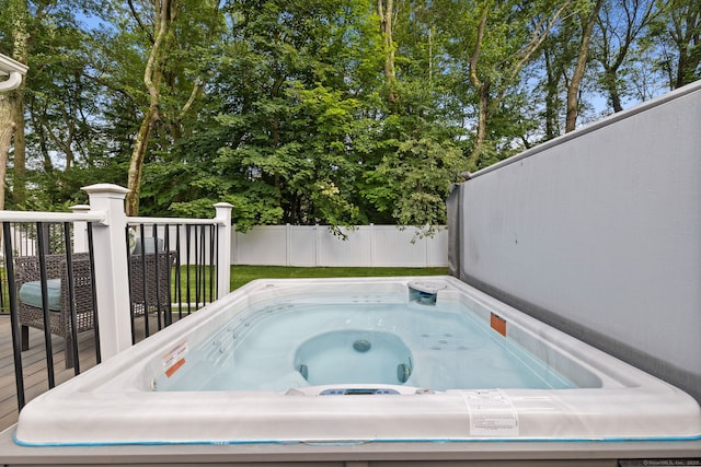 24 Wapping Wood Rd, Ellington, CT 06029 - view of swimming pool with a hot tub and a deck