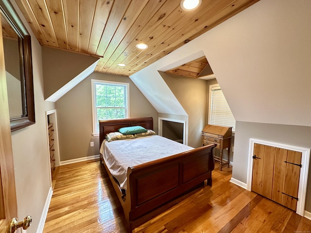 57 S Main St, East Granby, CT 06026 - bedroom with wood ceiling, light wood-type flooring, recessed lighting, and lofted ceiling