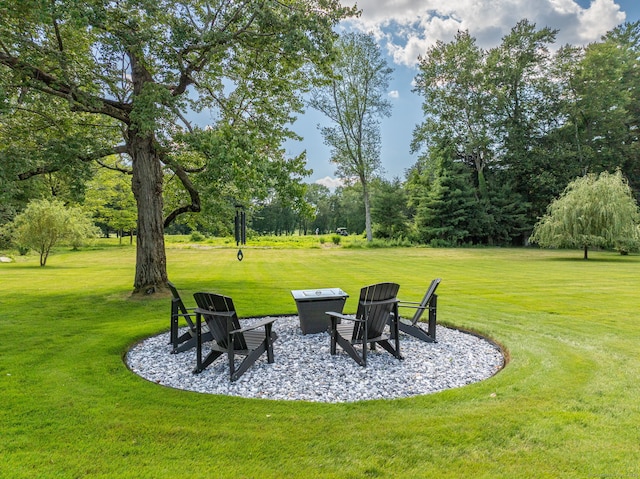 10 Prynne Ridge Rd, Longmeadow, MA 01106 - view of green lawn with view of wooded area and a fire pit