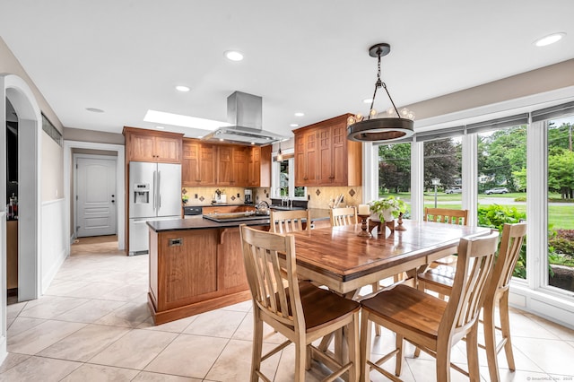 10 Prynne Ridge Rd, Longmeadow, MA 01106 - dining room featuring recessed lighting and light tile patterned flooring