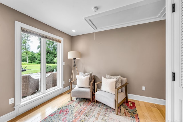 10 Prynne Ridge Rd, Longmeadow, MA 01106 - sitting room with attic access and hardwood / wood-style flooring