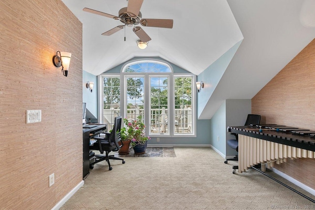 6 Tonetta Cir, Norwalk, CT 06855 - carpeted office with lofted ceiling and a ceiling fan