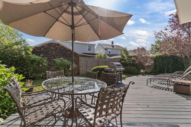 6 Tonetta Cir, Norwalk, CT 06855 - deck featuring a fenced backyard, outdoor dining space, and a grill
